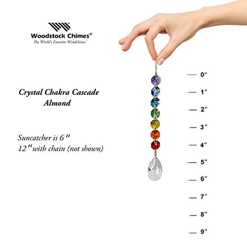 Woodstock Chimes CCHCA Rainbow Makers Crystal Chakra Cascade Suncatcher, Almond