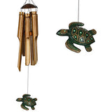 Woodstock Chimes CSEA The Original Guaranteed Musically Tuned Chime Asli Arts Collection, Medium, Half Coconut Bamboo-Sea Turtle