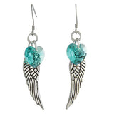 Woodstock Angel Wing Earrings, Blue Zircon- Rainbow Maker Collection