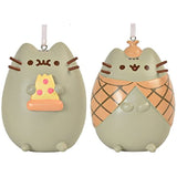 Enesco Detective Pusheen Ornament Bundle with Pizza Pusheen Ornament