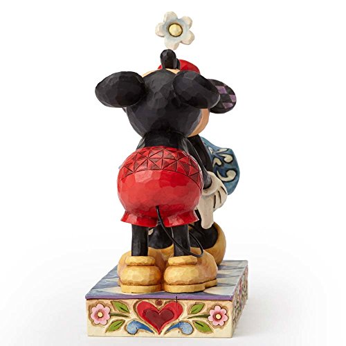Disney Traditions by Jim Shore Mickey Mouse Kissing Minnie Stone Resin Figurine, 6.5