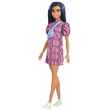 Barbie Fashionistas Doll #143, with Pink Snake Print Dress and Over The Shoulder Bag Toy for Kids 3 to 8 Years Old