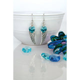 Woodstock Angel Wing Earrings, Blue Zircon- Rainbow Maker Collection