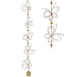 Woodstock Chimes GCB5 The Original Guaranteed Musically Tuned Chime Garden Cascade Rose Gold Quintet, Butterflies