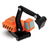 3 Item Bundle: Melissa and Doug 4550 Low Loader and 4577 Trailer Excavator Wooden Trucks + Activity Book