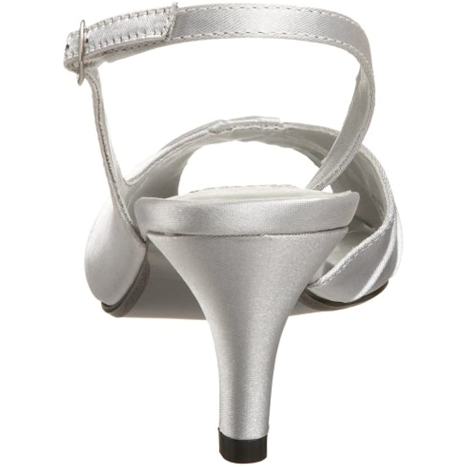 Dyeables Women's Nicky Sandal,Silver Satin,7.5 W US