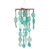 Woodstock Chimes C160 The Original Guaranteed Musically Tuned Chime Asli Arts Collection, Large, Capiz - Aqua