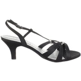 Touch Ups Women's Donetta Leather Slingback Sandal,Black Satin,5.5 M US