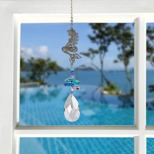 Woodstock Chimes CFMM Rainbow Makers Crystal Fantasy Suncatcher, Mermaid