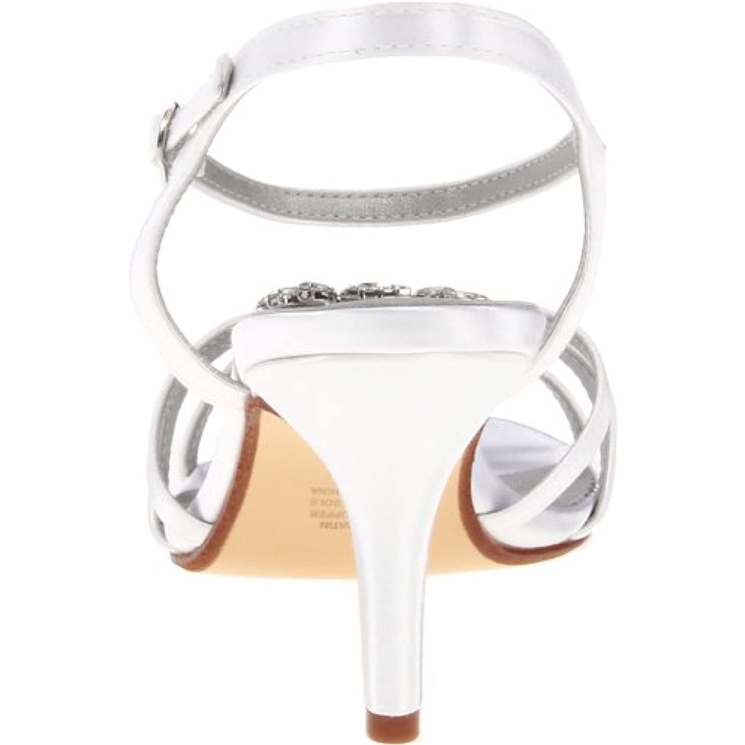 Dyeables Women's Peach Leather Sandal,White Satin,10 B US