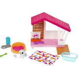 Barbie Mini Playset with 2 Pet Puppies, Doghouse and Pet Accessories, Gift for 3 to 7 Year Olds