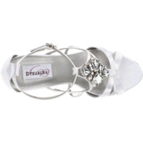 Dyeables Women's Heidi Leather Sandal,White Satin,5 B US