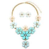 Flower Power Statement Necklace Set 4335S