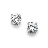 10mm Round Cubic Zirconia Stud Earrings 4370E-S