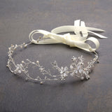 Designer Handmade Bridal Headband with Painted Floral Vines 4386HB-I-S