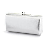 Scalloped Crystal and White Pearl Bridal Evening Bag or Wedding Clutch 4391EB-W-S