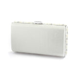 Soft Cream Pearl Bridal Evening Bag with Bezel Crystals 4398EB-SC-S