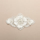 Bridal Lace Applique Embellsihment with Delicate Crepe petals and Crystals 4407LA-I