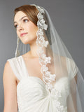 Single Layer Cathedral Mantilla Bridal Veil with Scalloped Lace Edge 4423V-I