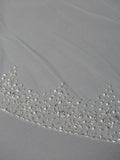 Breathtaking 1 Layer Cathedral Wedding Veil with Dramatic Crystal, Pearl and Beaded Edging 4424V-I