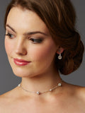 Delicate Back Necklace with Spectacular Austrian Crystal Rhinestone Fireballs- Handmade in USA 4442N-CR-S