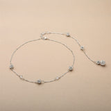 Delicate Back Necklace with Spectacular Austrian Crystal Rhinestone Fireballs- Handmade in USA 4442N-CR-S