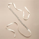 Braided Bridal Headband with Silver Seed Beads and Crystal Rhinestones 4458HB-S