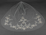 Silver and Gold Embroidered Floral Lace Cathedral Veil 4468V-I-G-S