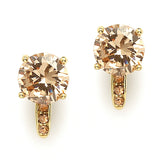 2.0 Ct. Champagne Blush Solitaire CZ Clip-On Stud Earrings - 14k Gold Plated 4558EC-CH-G