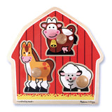 7 Pack MELISSA & DOUG BARNYARD ANIMALS JUMBO KNOB PUZZLE