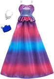 Barbie Fashions Complete Look Pink Purple & Blue Ombre Gown Set