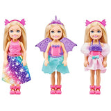 Barbie Dreamtopia Chelsea Doll and Dress-Up Set with 12 Fashion Pieces Themed to Princess, Mermaid, Unicorn and Dragon, Gift for 3 to 7 Year Olds