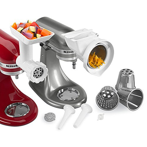 KitchenAid 80127 KGSSA Stand Mixer Attachment with Food Grinder, Rotor Slicer, Shredder and Sausage Stuffer, White