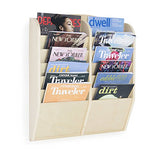 Guidecraft 12 Section Magazine Rack and File Organizer - Wooden Wall Mounted Book Shelf, Classroom Literature Display Holder: Office School Supply