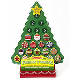 Bundle Includes 2 Items - Melissa & Doug Countdown to Christmas Wooden Advent Calendar - Magnetic Tree, 25 Magnets and Melissa & Doug Slice and Bake Wooden Christmas Cookie Play Food Set