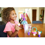 Barbie Dreamtopia Tea Party Playset with Barbie Fairy Doll, Toddler Doll, Tea Set, Pet and Accessories, Multi