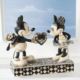 Disney Traditions by Jim Shore Black & White Mickey & Minnie Mouse Stone Resin Figurine, 6