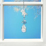 Woodstock Crystal Fantasy Suncatcher, Teddy Bear, Blue