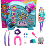 Barbie Color Reveal Doll, Glittery Purple with 25 Hairstyling & Party-Themed Surprises Including 10 Plug-in Hair Pieces, Gift for Kids 3 Years Old & Up