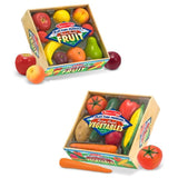 3 Item Bundle: Melissa and Doug 4082 Fruit and 4083 Vegetables Play Food + Free Activity Book