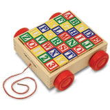 3 Item Bundle: Melissa and Doug 1169 Classic ABC Block Cart and 4209 Unit Blocks on Wheels + Activity Book