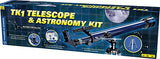 Thames & Kosmos TK1 Telescope Plus Astronomy Educational Science Kit | Refractor 60/700 | Aluminum Full Size Tripod with Altazimuth Mount | 35X, 70X, 140X Power | Parents' Choice Recommended