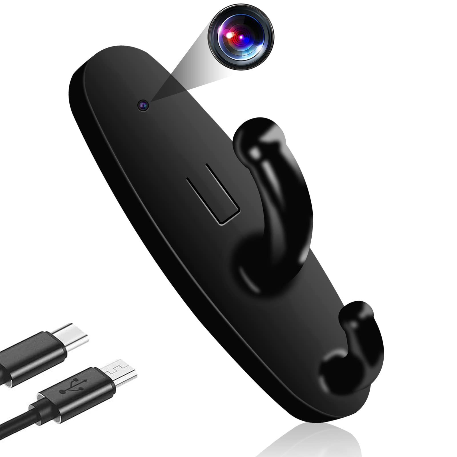 SSG Hidden Camera Clothes Hook Mini Spy Camera Covert Nanny Cam Wall Mounted Security Camera Wireless Micro Camera No WiFi No Audio