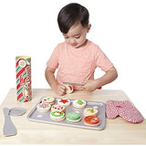 Bundle Includes 2 Items - Melissa & Doug Countdown to Christmas Wooden Advent Calendar - Magnetic Tree, 25 Magnets and Melissa & Doug Slice and Bake Wooden Christmas Cookie Play Food Set