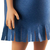 Barbie Fashionistas Doll with Long Red Hair Wearing Tie-Dye Fringe Dress, Golden Boots & Earrings, Toy for Kids 3 to 8 Years Old