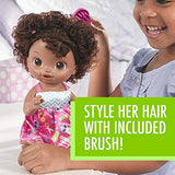 BABY ALIVE READY FOR SCHOOL BABY: Baby Doll with Black Curly Hair, School-Themed Dress, Doll Accessories Include Notebook & Brush, Doll For 3-Year-Old Girls and Boys and Up