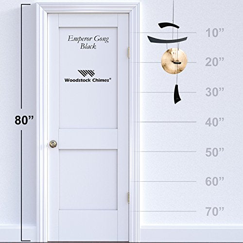 Woodstock Chimes EGCB The Original Guaranteed Musically Tuned Chime Medium Emperor Gong, Black