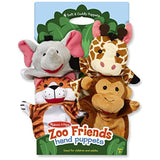 Zoo Friends 4-Piece Hand Puppets Gift Set + FREE Melissa & Doug Scratch Art Mini-Pad Bundle