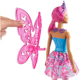 Barbie Dreamtopia Fairy Doll, 12-Inch, with Pink and Blue Jewel Theme, Pink Hair and Wings, Gift for 3 to 7 Year Olds, Multi