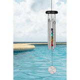 Woodstock Chimes CC7 Woodstock Medium Chakra, Seven Stones-Eastern Energies Collection Chime, 17-1/2-Inch, Silver
